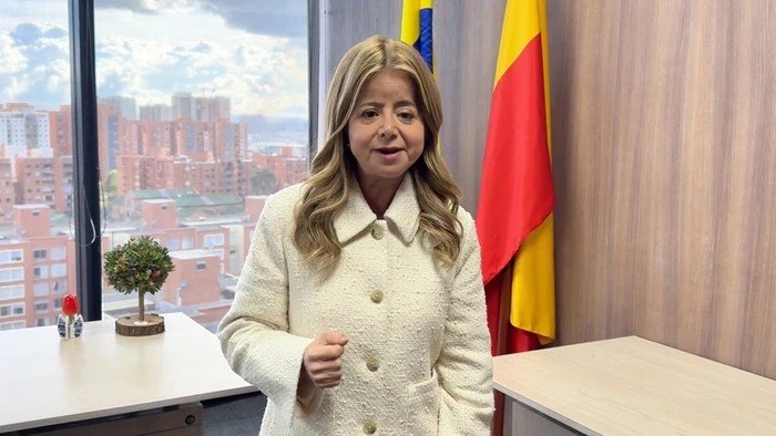 Ministra de Transporte, Elsa Noguera, habla frente a cámara sobre la suspensión de los CALE