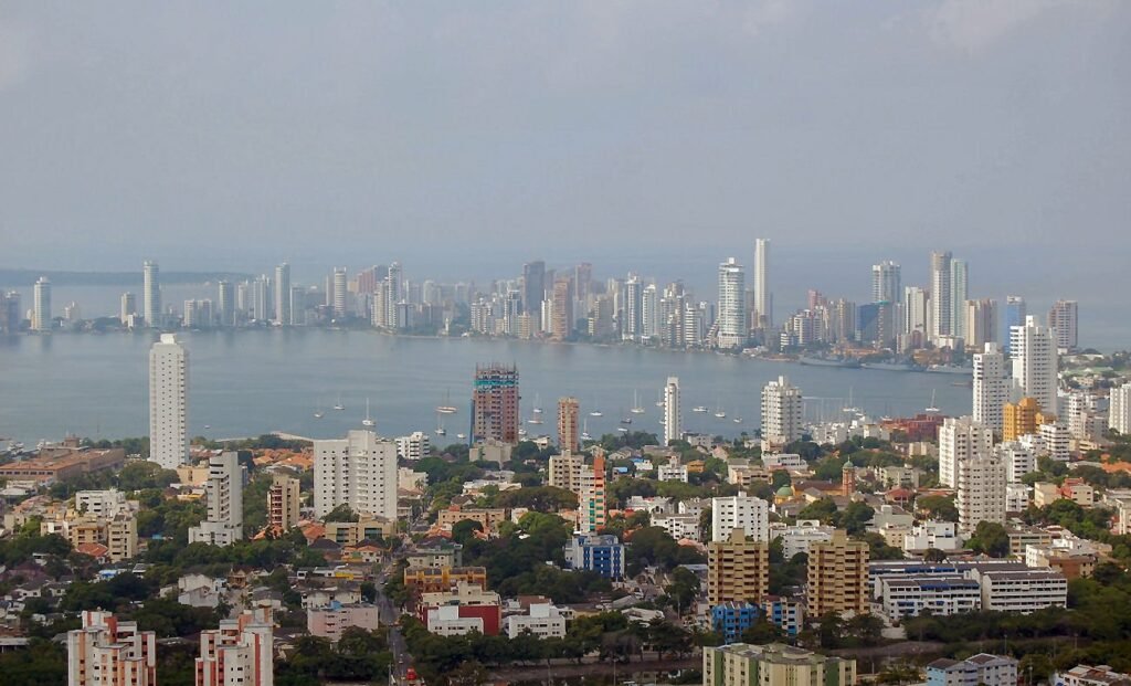 Vista panorámica de Cartagena de Indias desde el Cerro de la Popa