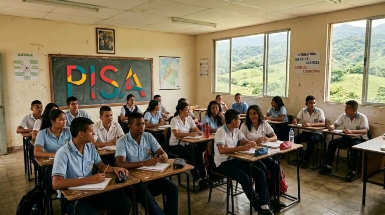 Estudiantes colombianos de secundaria en un salón de clase