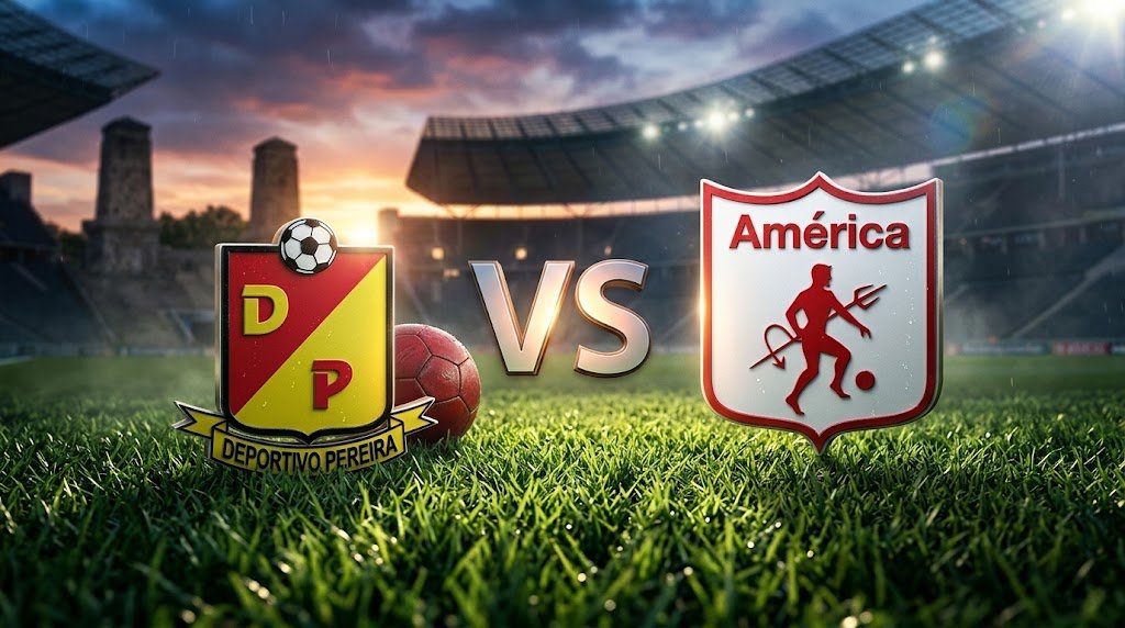 Jugadores de América de Cali y Deportivo Pereira durante un partido de la Copa Colombia